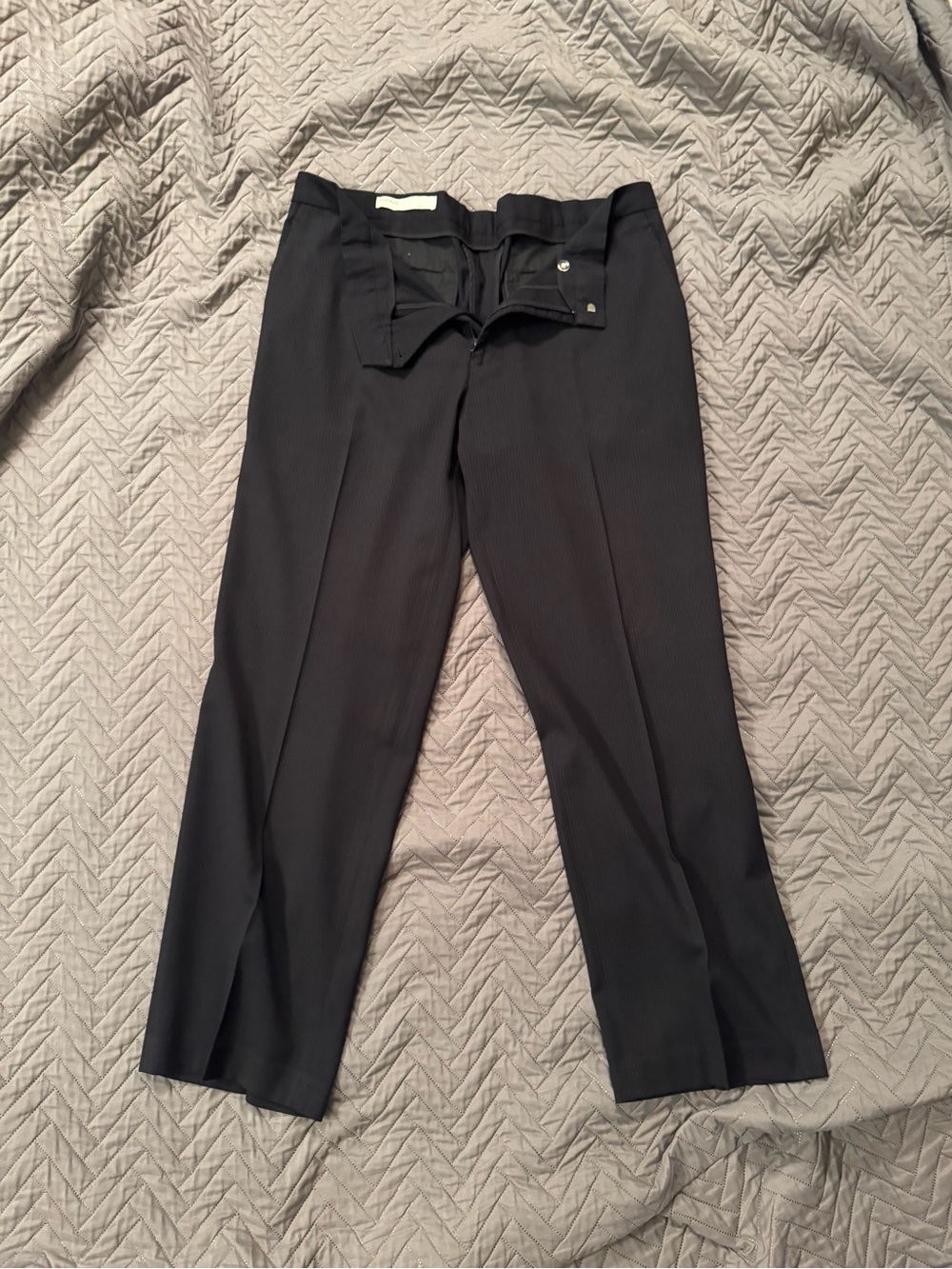 Perry Ellis Black Flat-Front Dress Pants